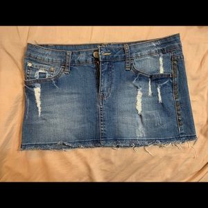 vintage mini jean skirt